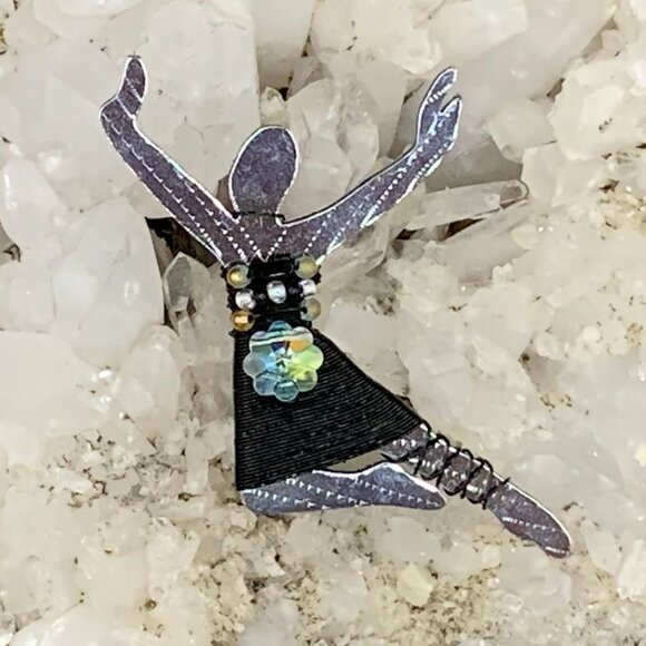 Liztech Signed LEAPER Joyful Happiness Dance Circa 1994 Brooch Artist Made J410 - Picture 3 of 9